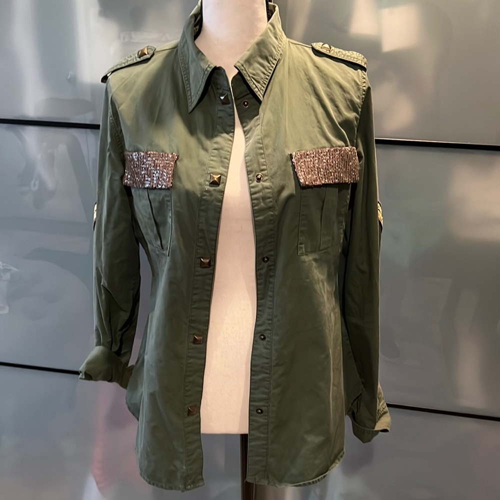 Son of John Military shirt jacket in olive sz small